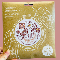 Hook Line & Tinker Canada - Folk Fox Complete Embroidery Kit