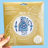 Hook Line & Tinker Canada - Bagpiper Complete Embroidery Kit - Green Ash Decor