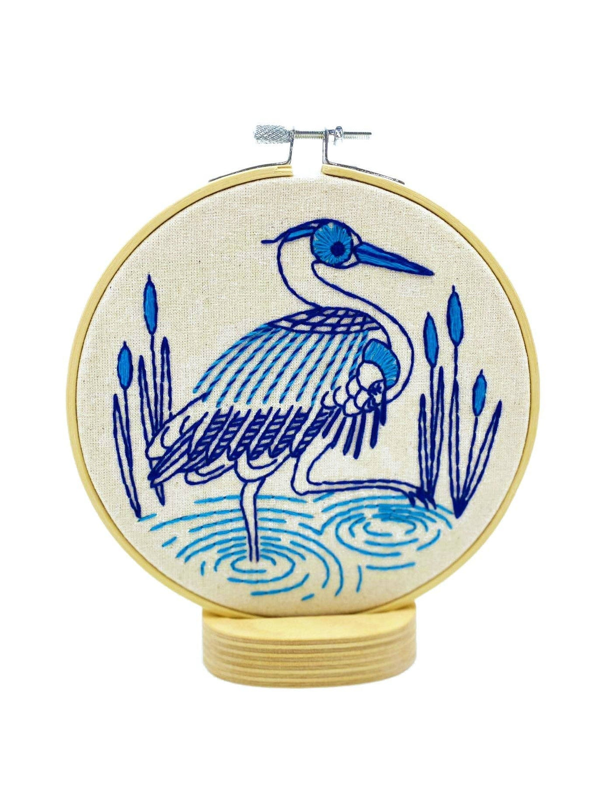 Hook Line & Tinker Canada - Blue Heron Complete Embroidery Kit - Green Ash Decor