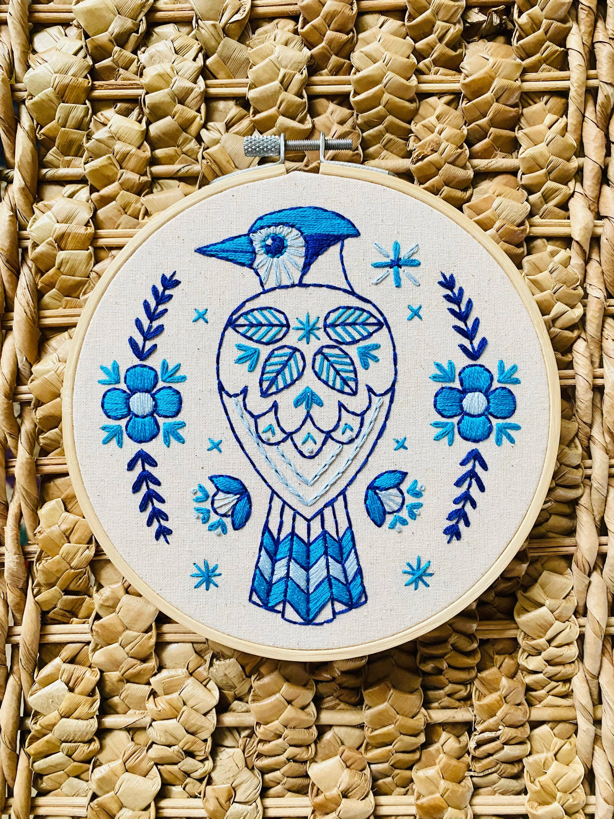 Hook Line & Tinker Canada - Blue Jay Complete Embroidery Kit - Green Ash Decor