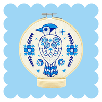 Hook Line & Tinker Canada - Blue Jay Complete Embroidery Kit - Green Ash Decor