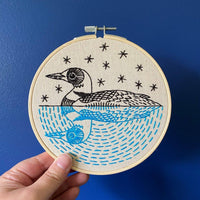 Hook Line & Tinker Canada - Loon Complete Embroidery Kit - Green Ash Decor