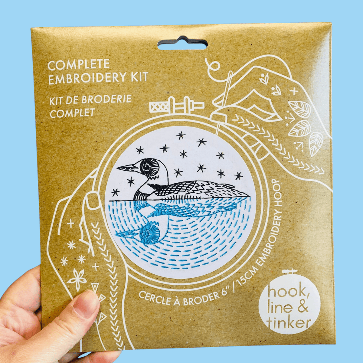 Hook Line & Tinker Canada - Loon Complete Embroidery Kit - Green Ash Decor