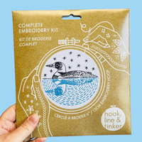 Hook Line & Tinker Canada - Loon Complete Embroidery Kit - Green Ash Decor