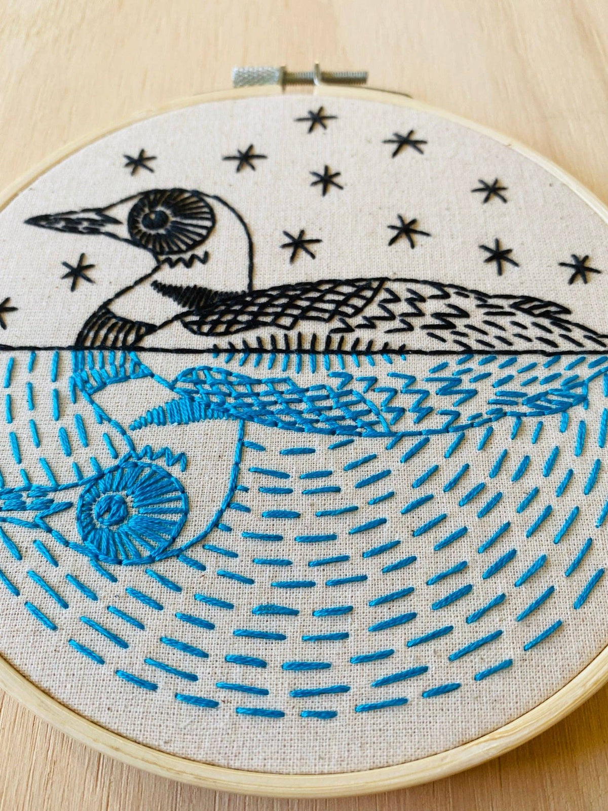 Hook Line & Tinker Canada - Loon Complete Embroidery Kit - Green Ash Decor