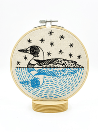 Hook Line & Tinker Canada - Loon Complete Embroidery Kit - Green Ash Decor