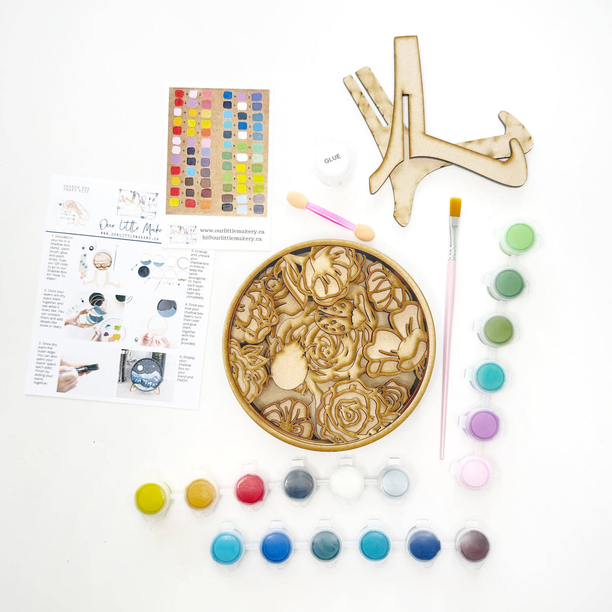 Our Little Makery - Bee Happy Shadow Box Kit - Green Ash Decor