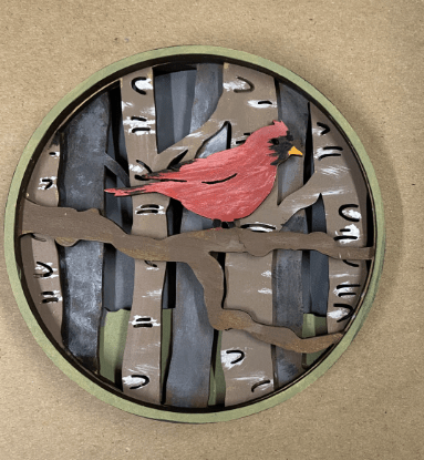 Our Little Makery - Bird Shadow Box Kit - Green Ash Decor