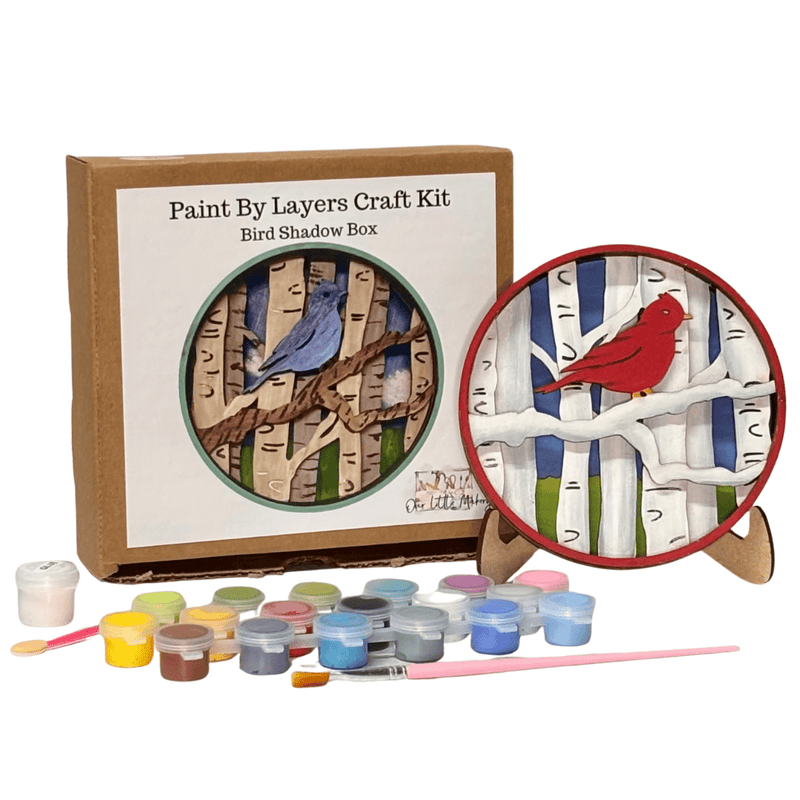 Our Little Makery - Bird Shadow Box Kit - Green Ash Decor