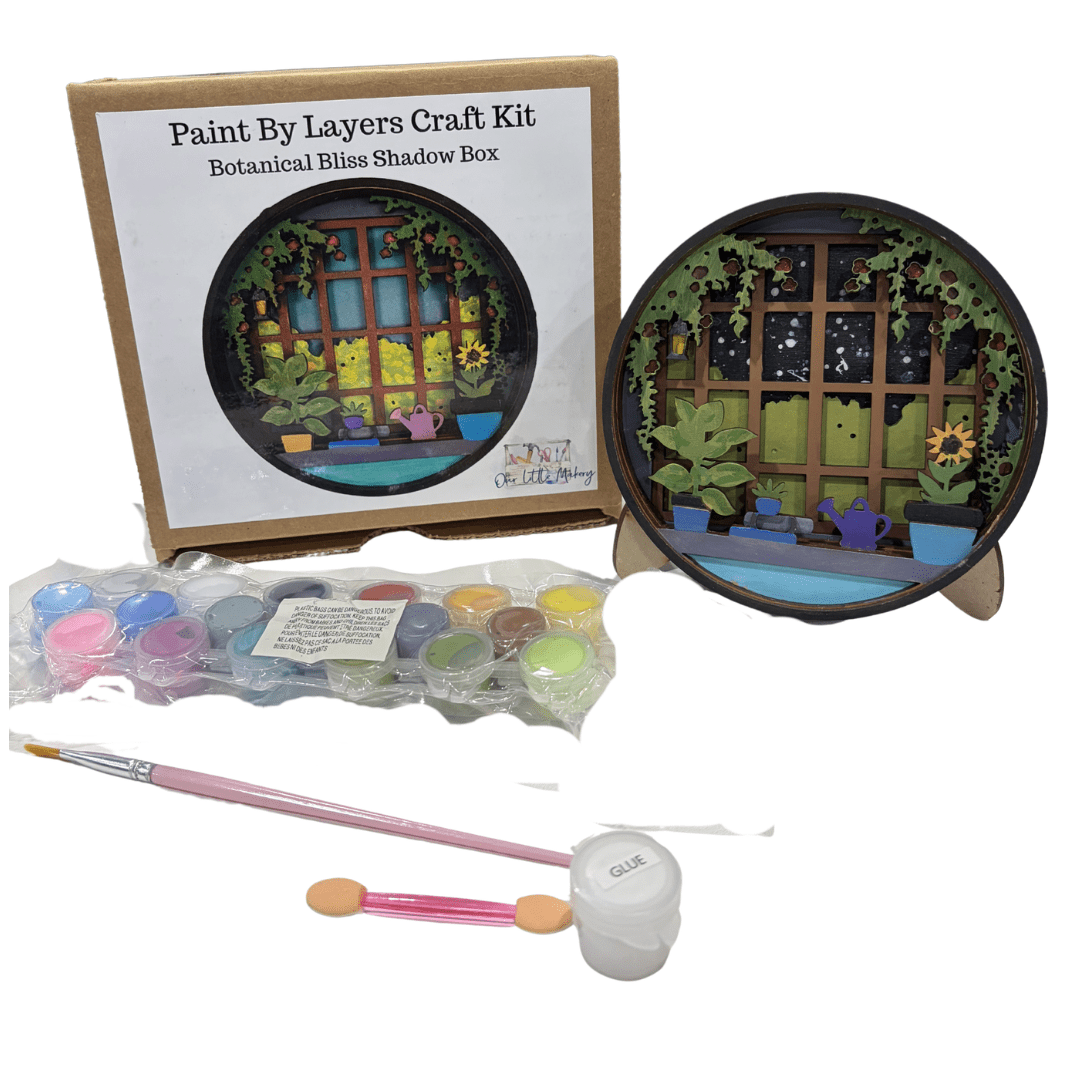 Our Little Makery - Botanical Bliss Shadow Box Kit - Green Ash Decor