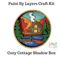 Our Little Makery - Cozy Cottage Shadow Box Kit - Green Ash Decor