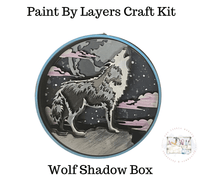 Our Little Makery - Wolf Shadow Box Kit - Green Ash Decor