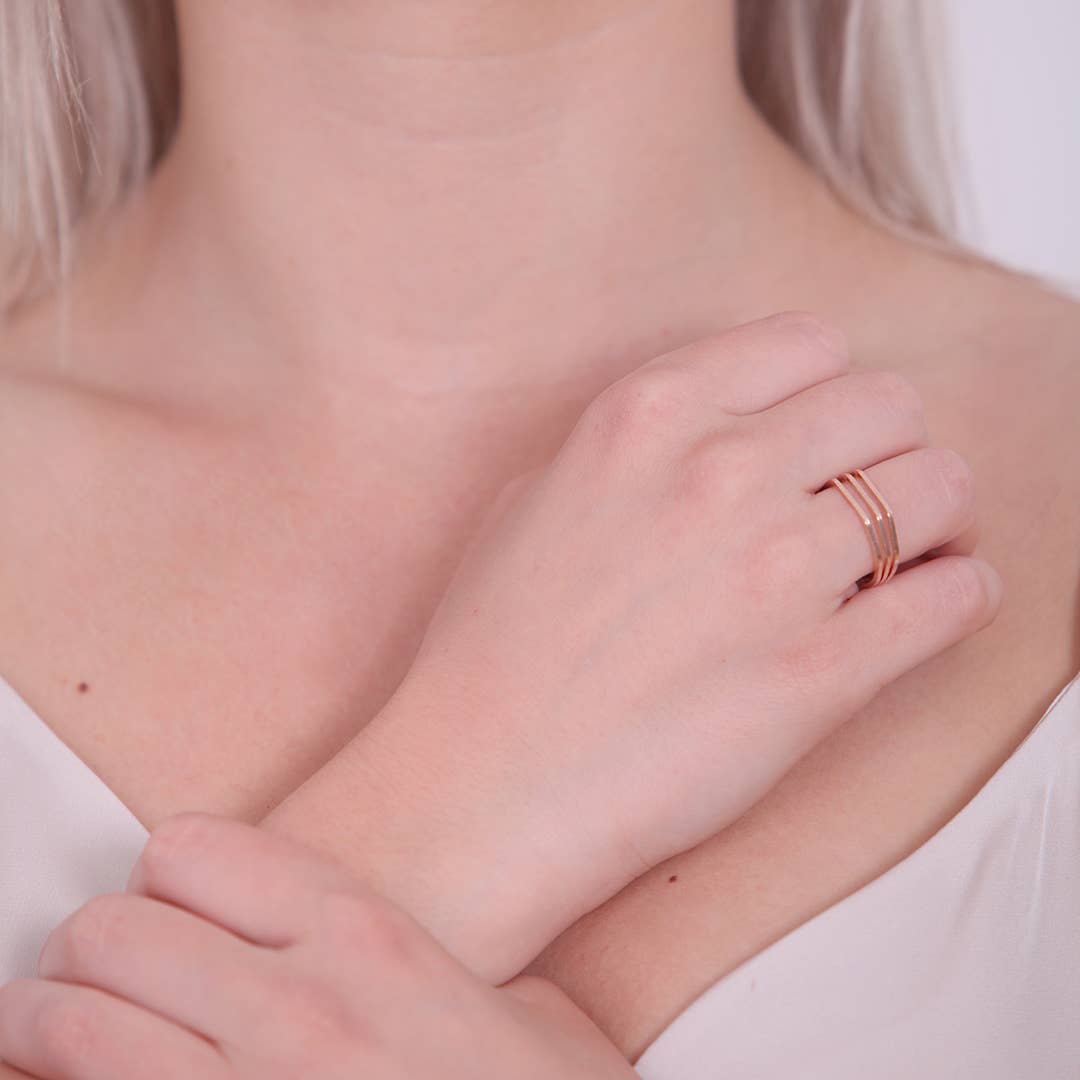 Prysm - Alyssa Ring: Rose Gold - Green Ash Decor