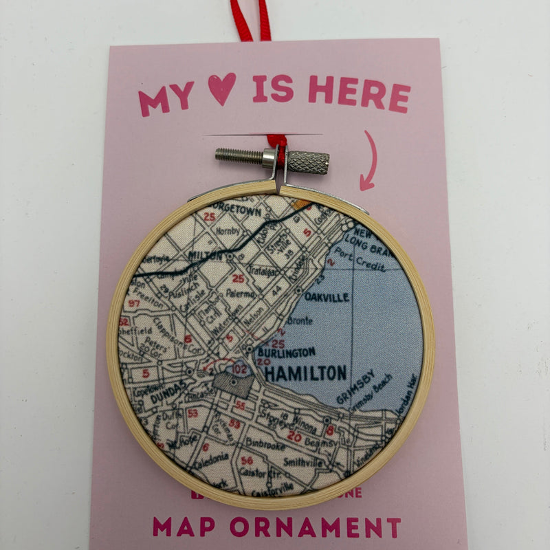 Sadie & June Hamilton Map Ornament - Green Ash Decor