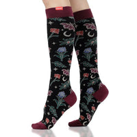 VIM & VIGR - 15 - 20 mmHg Cotton Compression Socks: Midnight Magic - Green Ash Decor