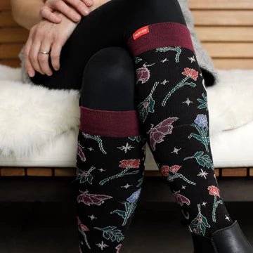 VIM & VIGR - 15 - 20 mmHg Cotton Compression Socks: Midnight Magic - Green Ash Decor