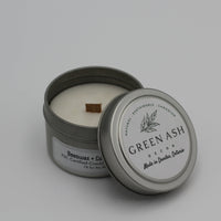 4 oz Travel Tin with Crackling Wooden Wick - Green Ash Decor