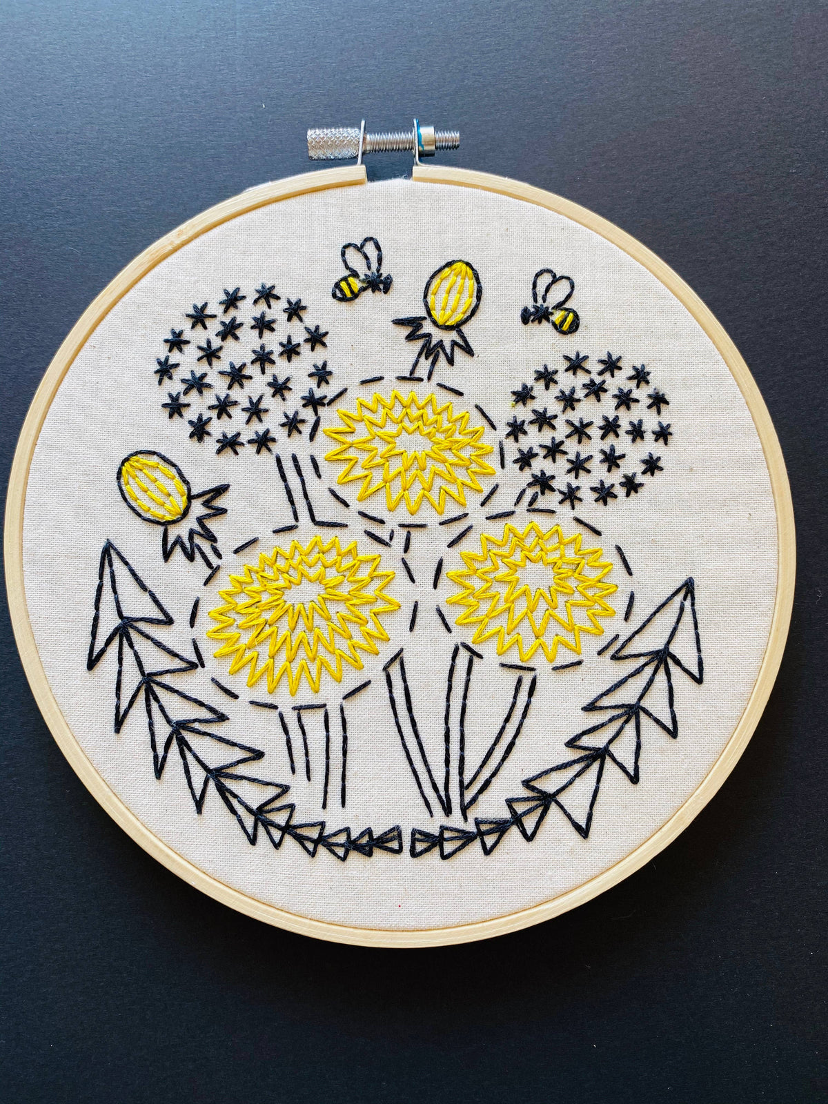 Hook, Line & Tinker Embroidery Kits Inc - Dandelion Embroidery Kit - Green Ash Decor