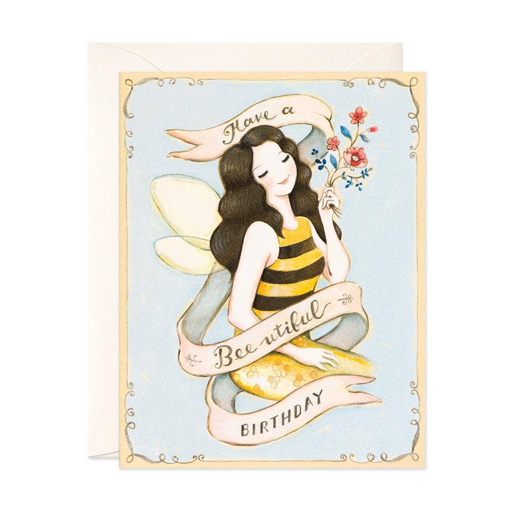 JooJoo Paper - Bee-utiful Birthday Card - Green Ash Decor