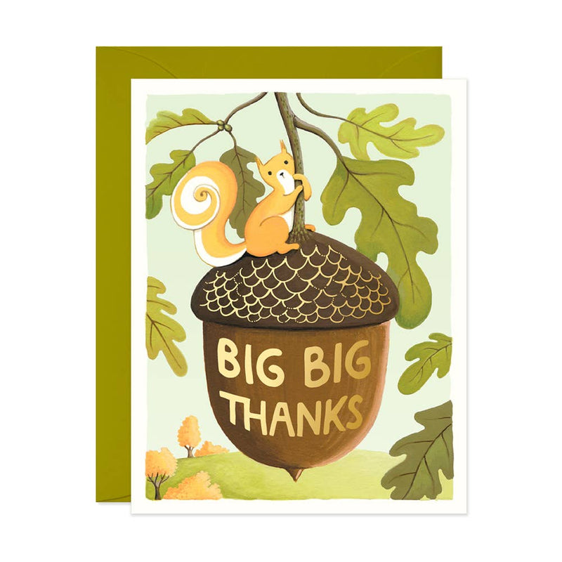 JooJoo Paper - Squirrel Big Thanks Card - Green Ash Decor