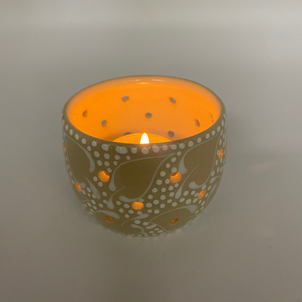 Locally Made Pottery Tealight Holder - Green Ash Decor