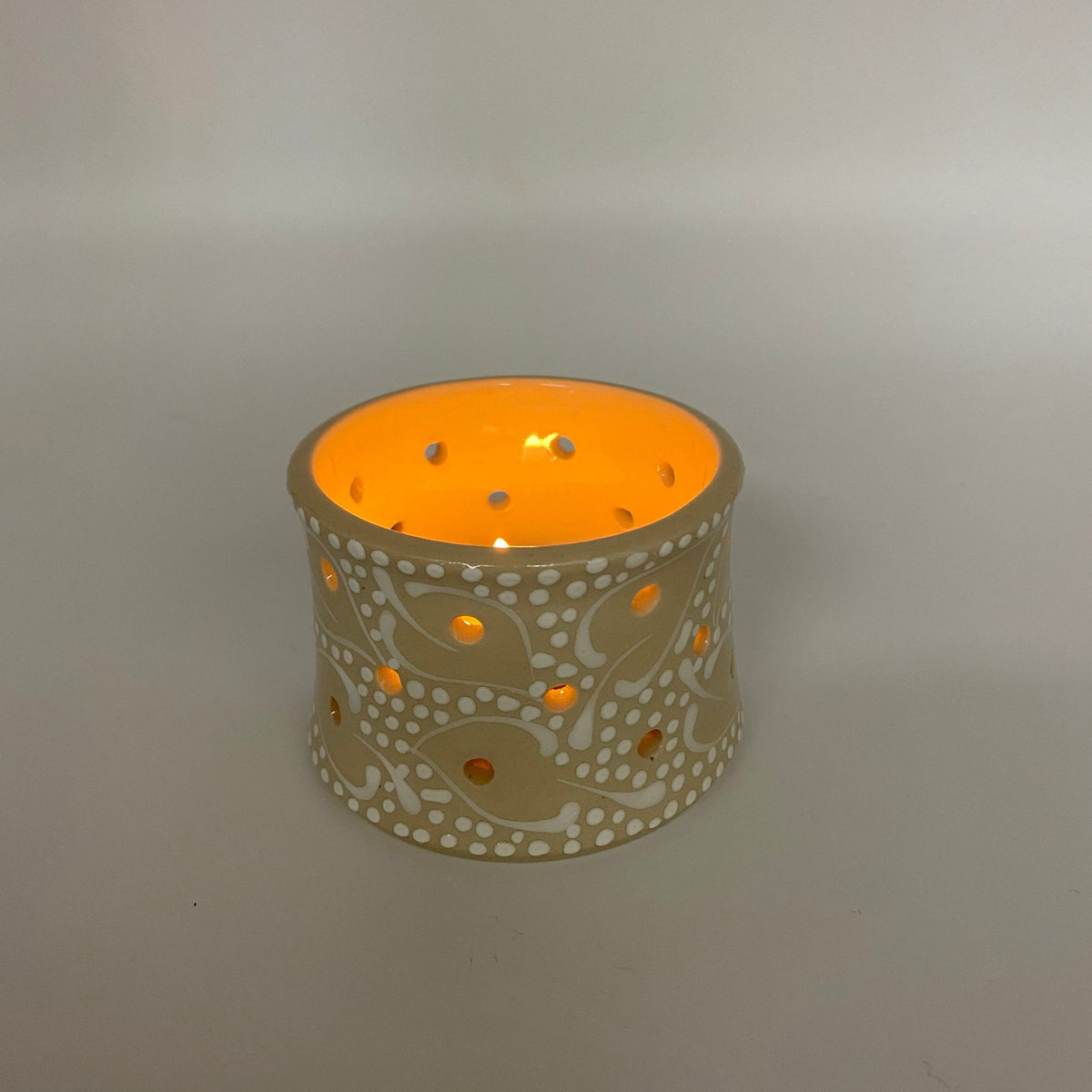 Locally Made Pottery Tealight Holder - Green Ash Decor