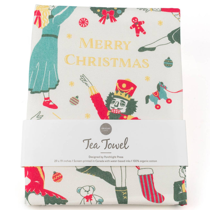 Porchlight Press Letterpress - Tea Towel_ Holiday_Nutcracker - Green Ash Decor