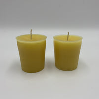 Set of 2 Canadian Beeswax Votive Candles 100% cotton wick - Green Ash Decor