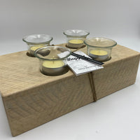 Tea Light Table Centerpiece made with Locally Sourced Sustainable + Reclaimed Wood - Green Ash Decor