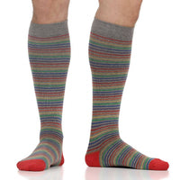 VIM & VIGR - 15-20 mmHg Cotton Compression Socks: Pinstripe - Green Ash Decor